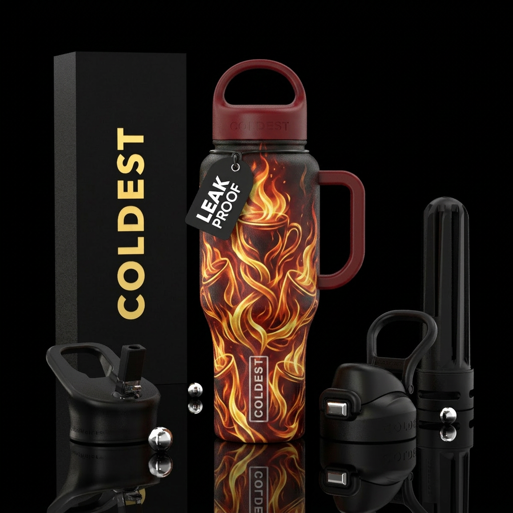 Fires ablaze water bottle design