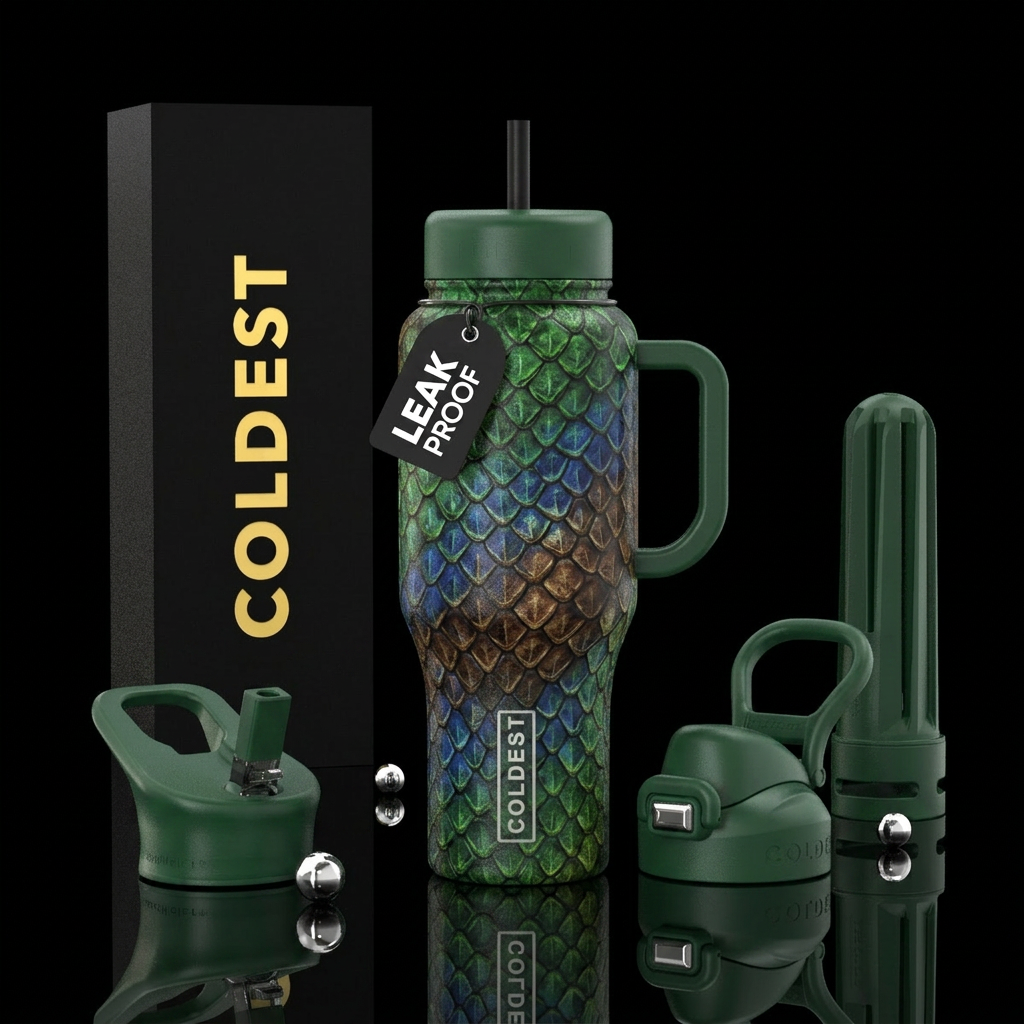Dinosaur Scales water bottle design
