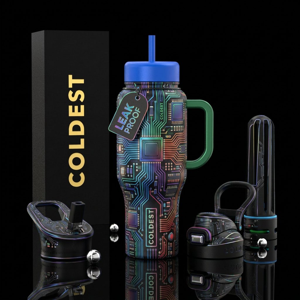Computer Circuits water bottle design