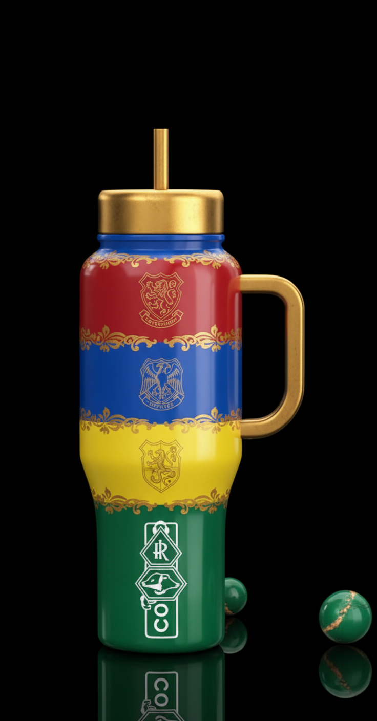 Four houses for Harry Potter water bottle design