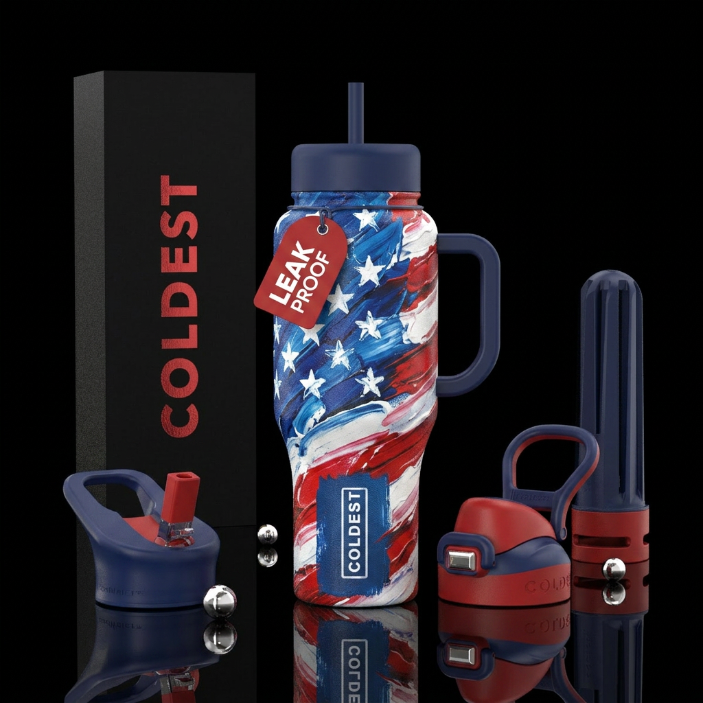 Painted Patriot water bottle design