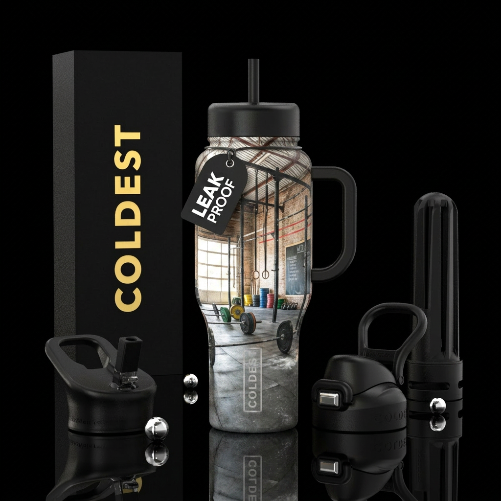 The Coldest Box Gym water bottle design