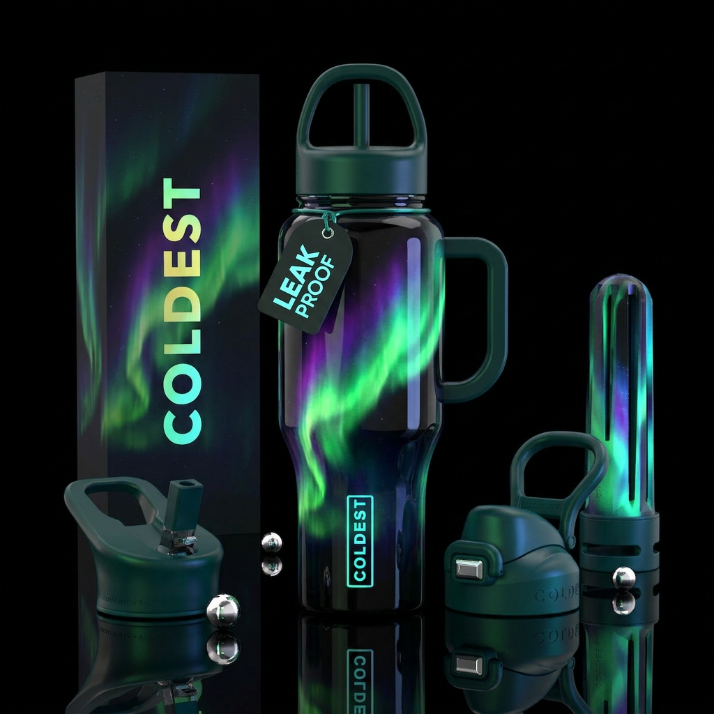 Glowey Aurora water bottle design