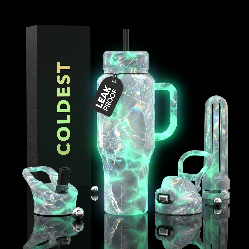 Glowie Hyalite Opal Dreams water bottle design