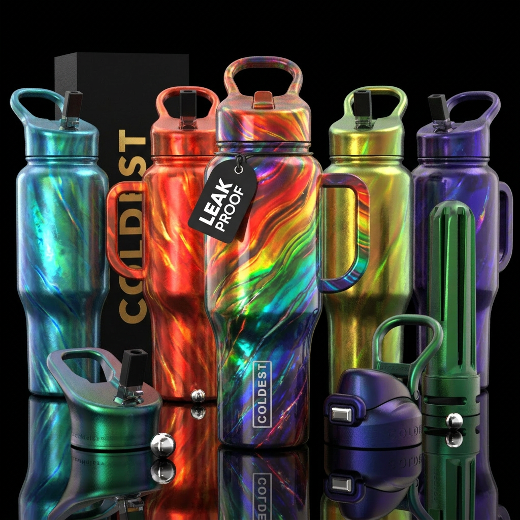 Shades of Ammolite Dreams water bottle design