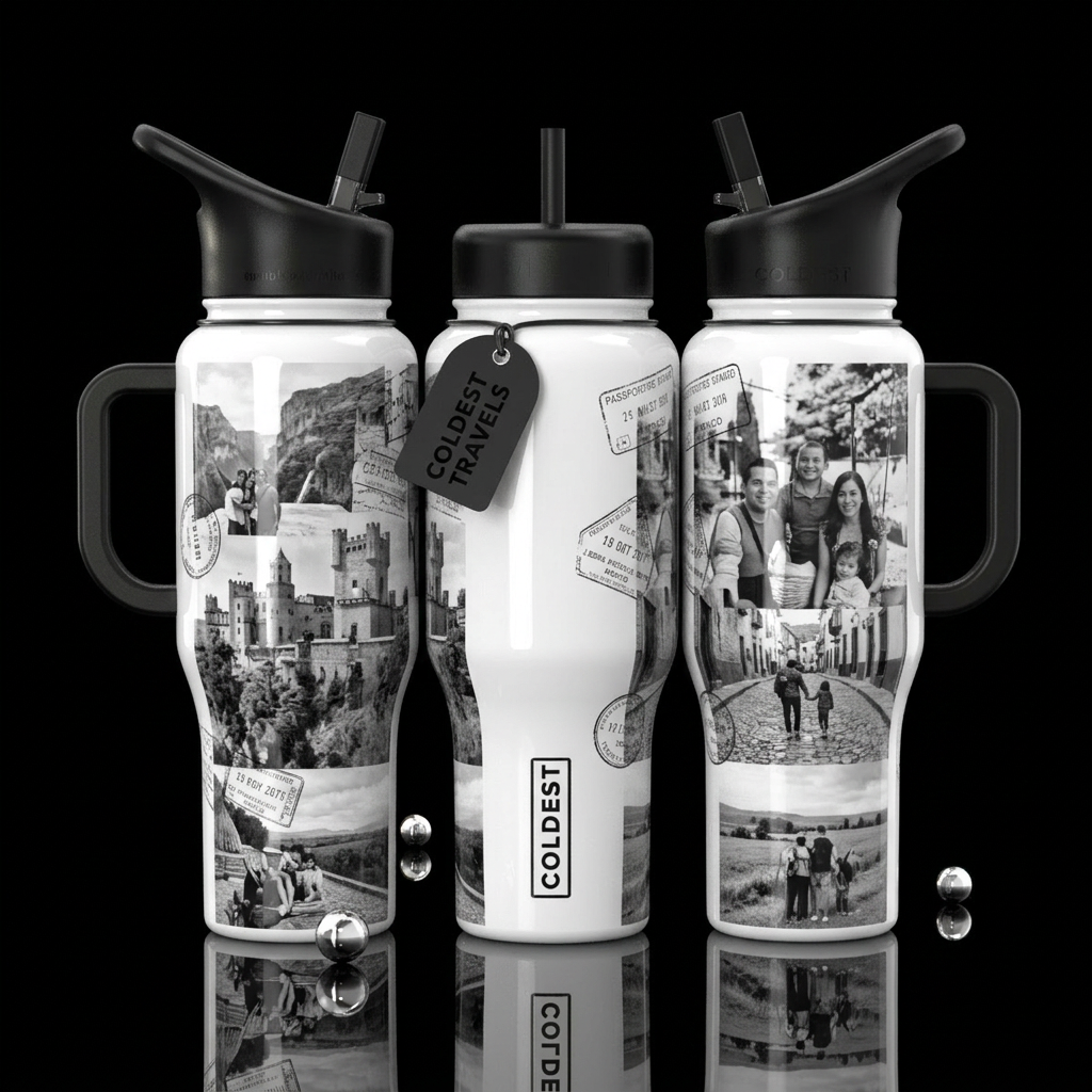 Passport to Mexico water bottle design