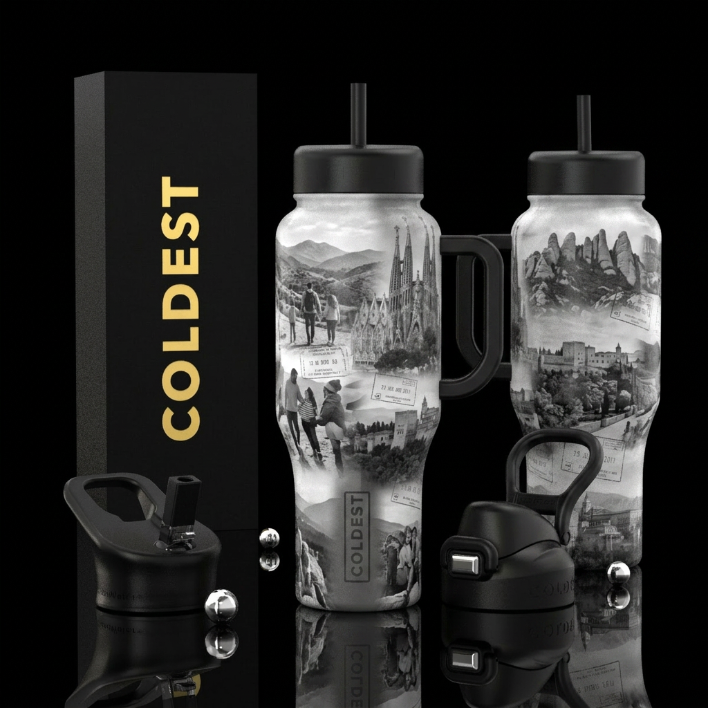 Passport Collection: Spain water bottle design