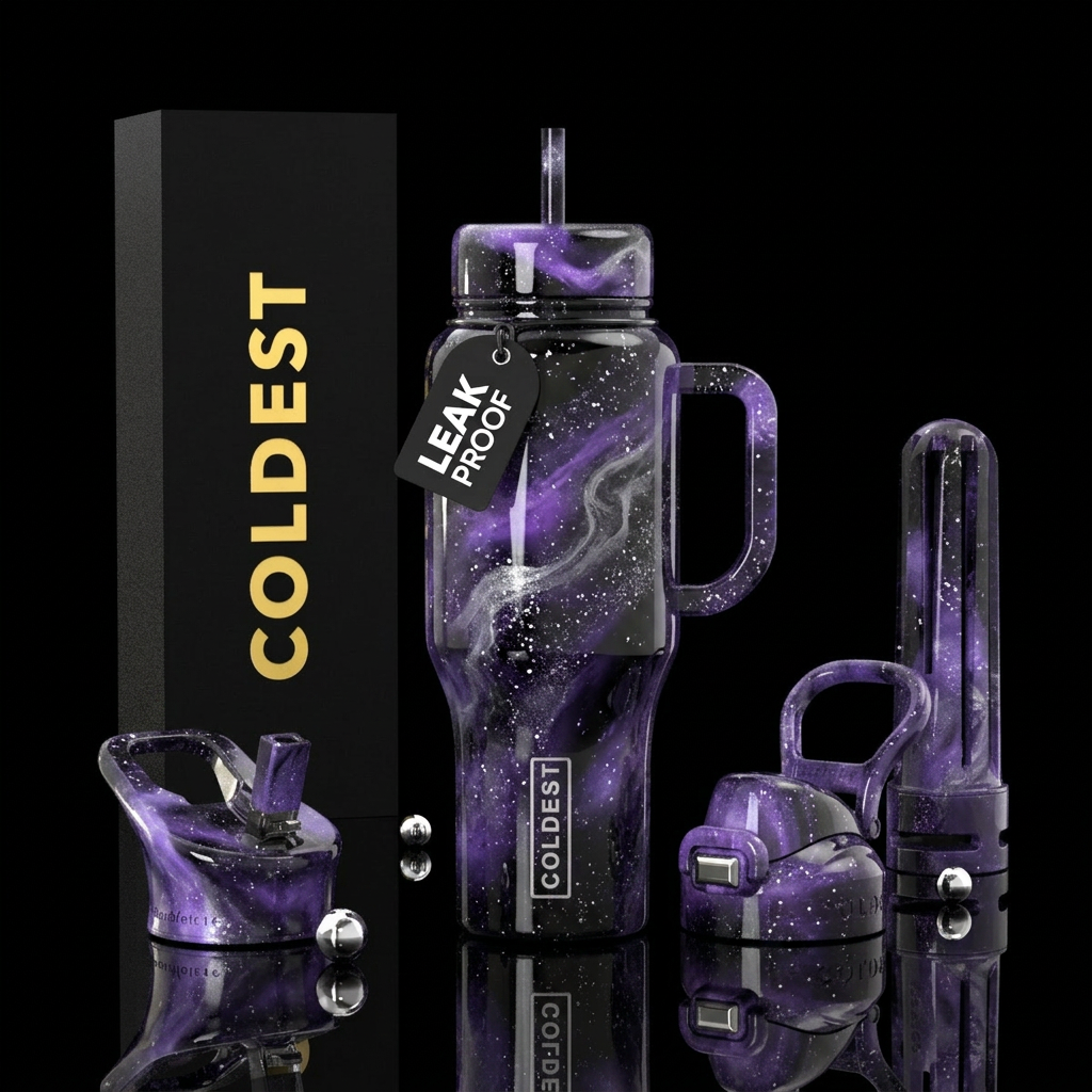 Midnight water bottle design