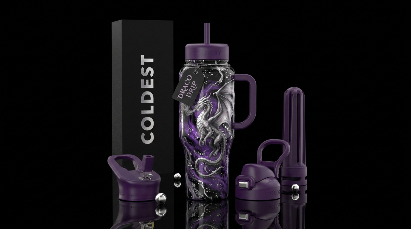 Space Dragon water bottle design