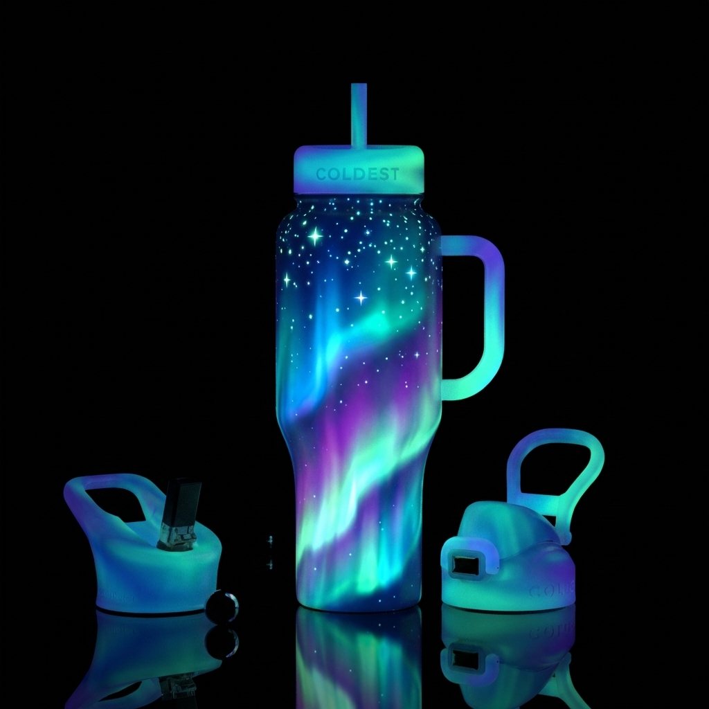 Illusions of night water bottle design