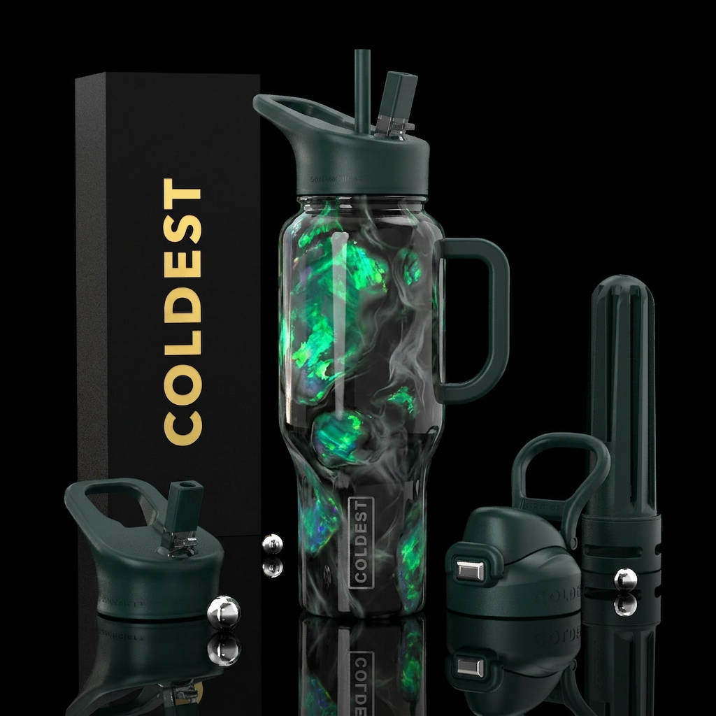 Emerald Vortex water bottle design