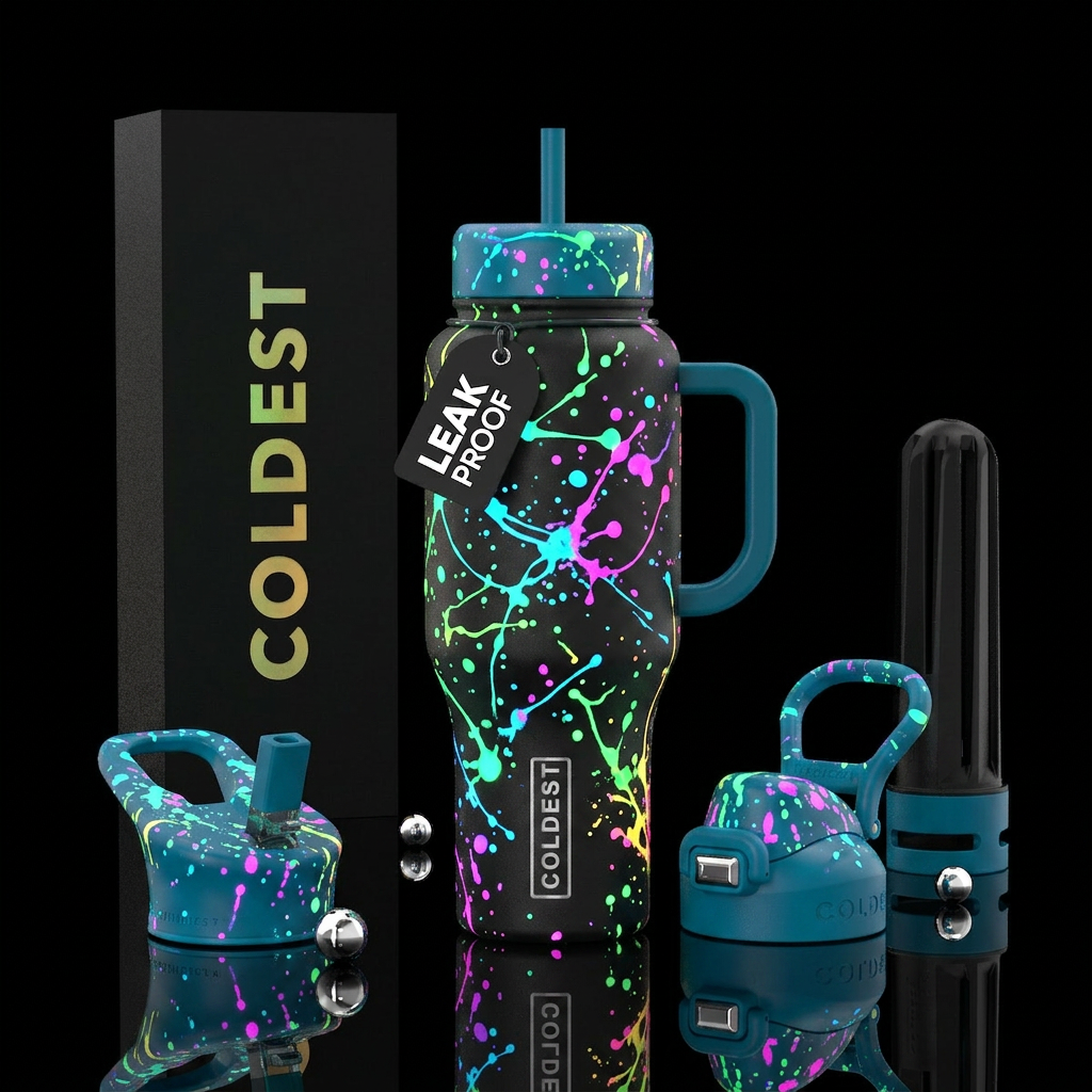 Splatter Glowie water bottle design