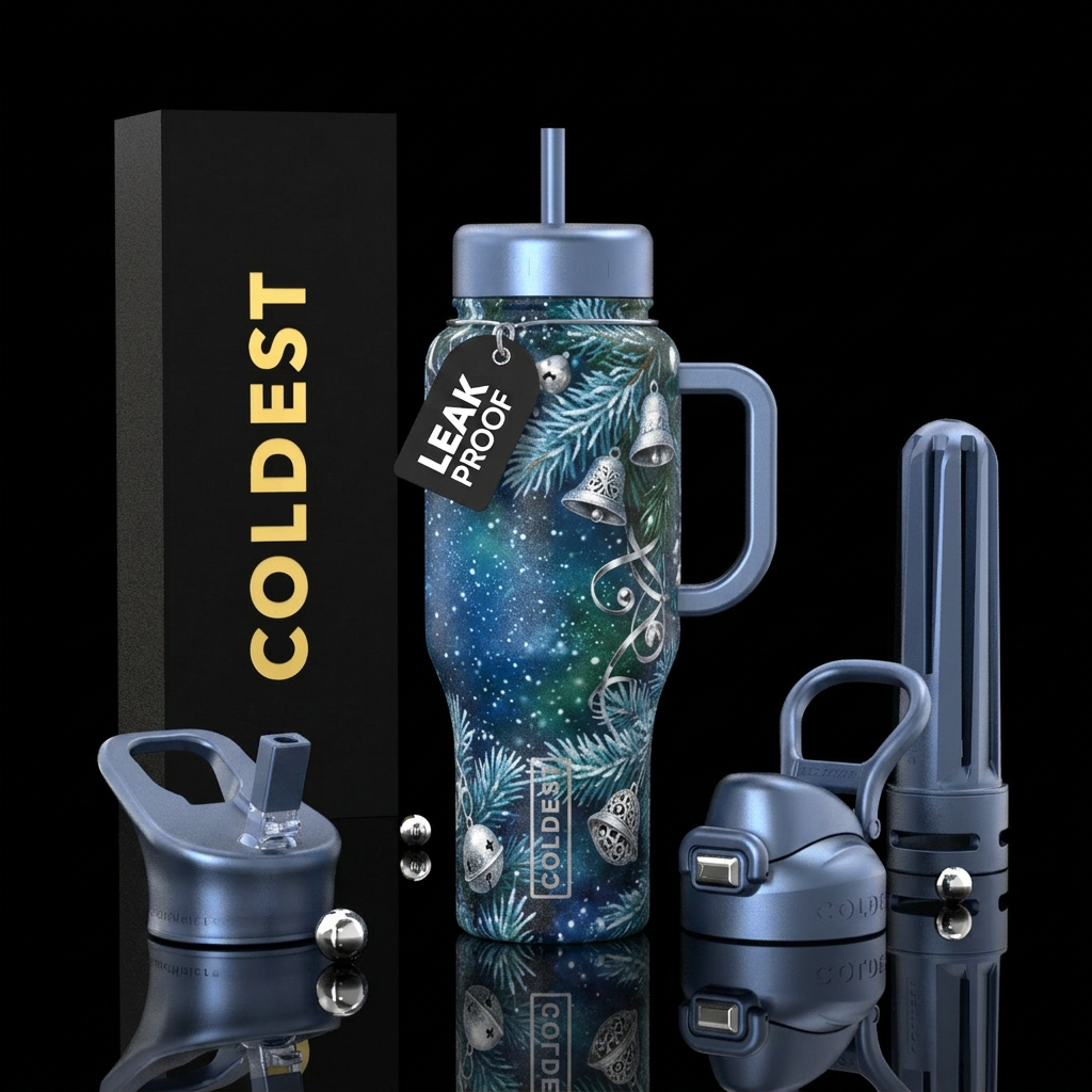 Frosted Evergreen water bottle design