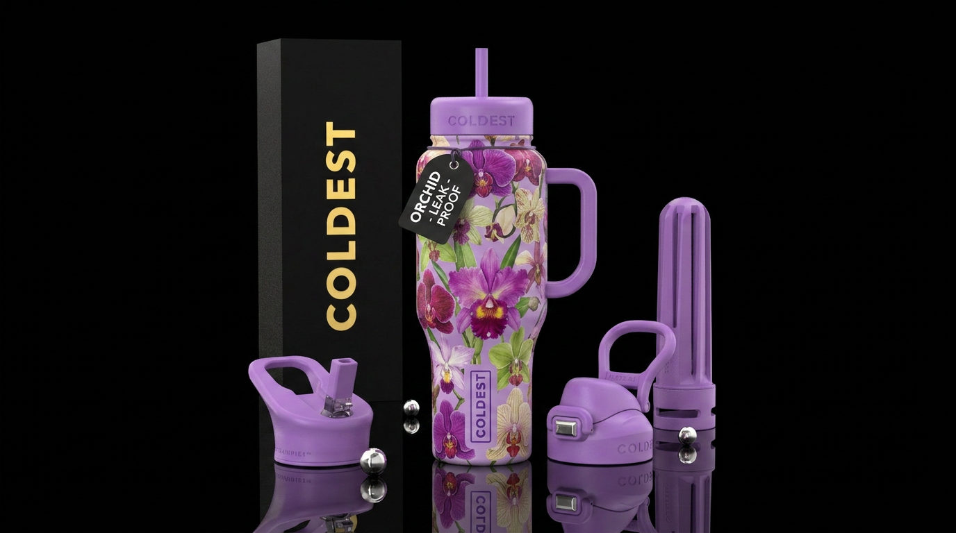 orchids water bottle design