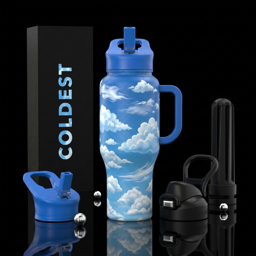 clouds water bottle design