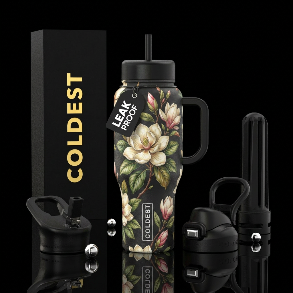 magnolias water bottle design