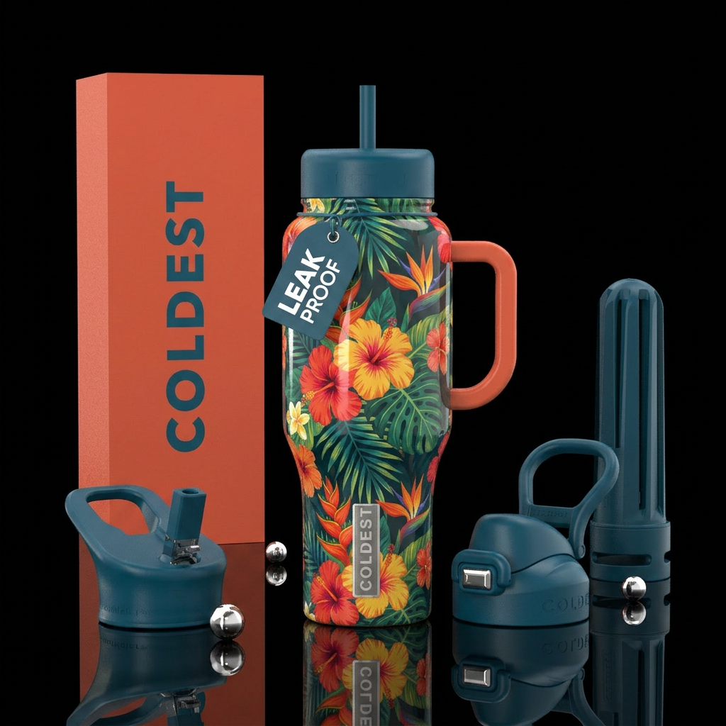 Hawaiian vibes water bottle design