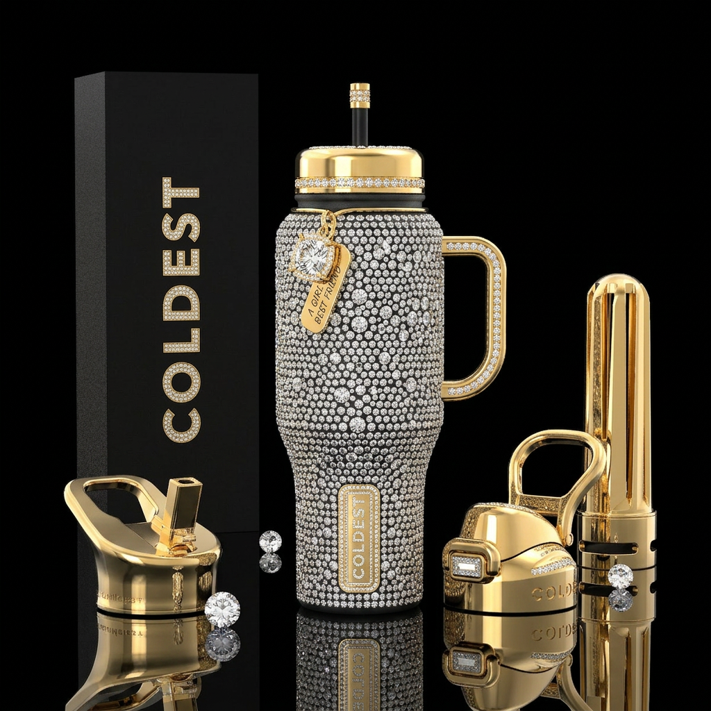 diamonds are a girl's best friend water bottle design