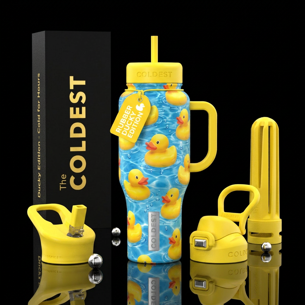 rubber duckies water bottle design