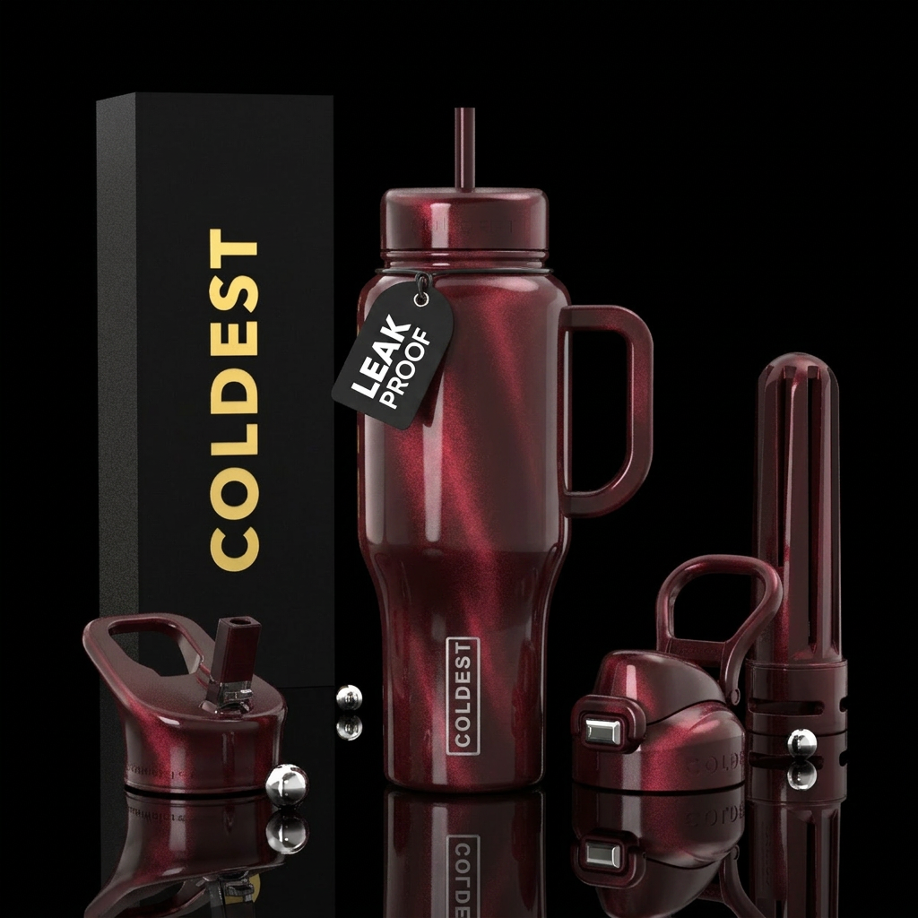 Maroon cateye water bottle design