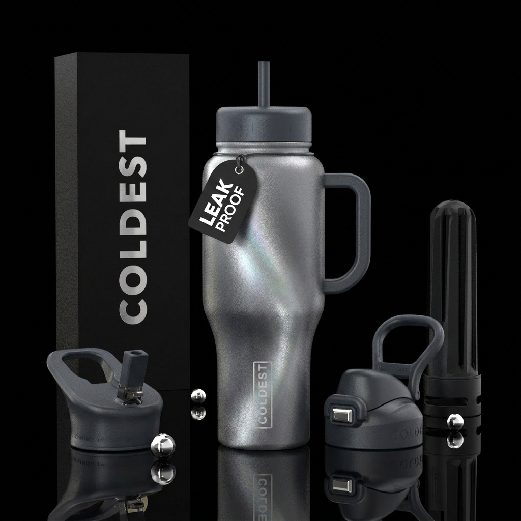 Silver cateye water bottle design