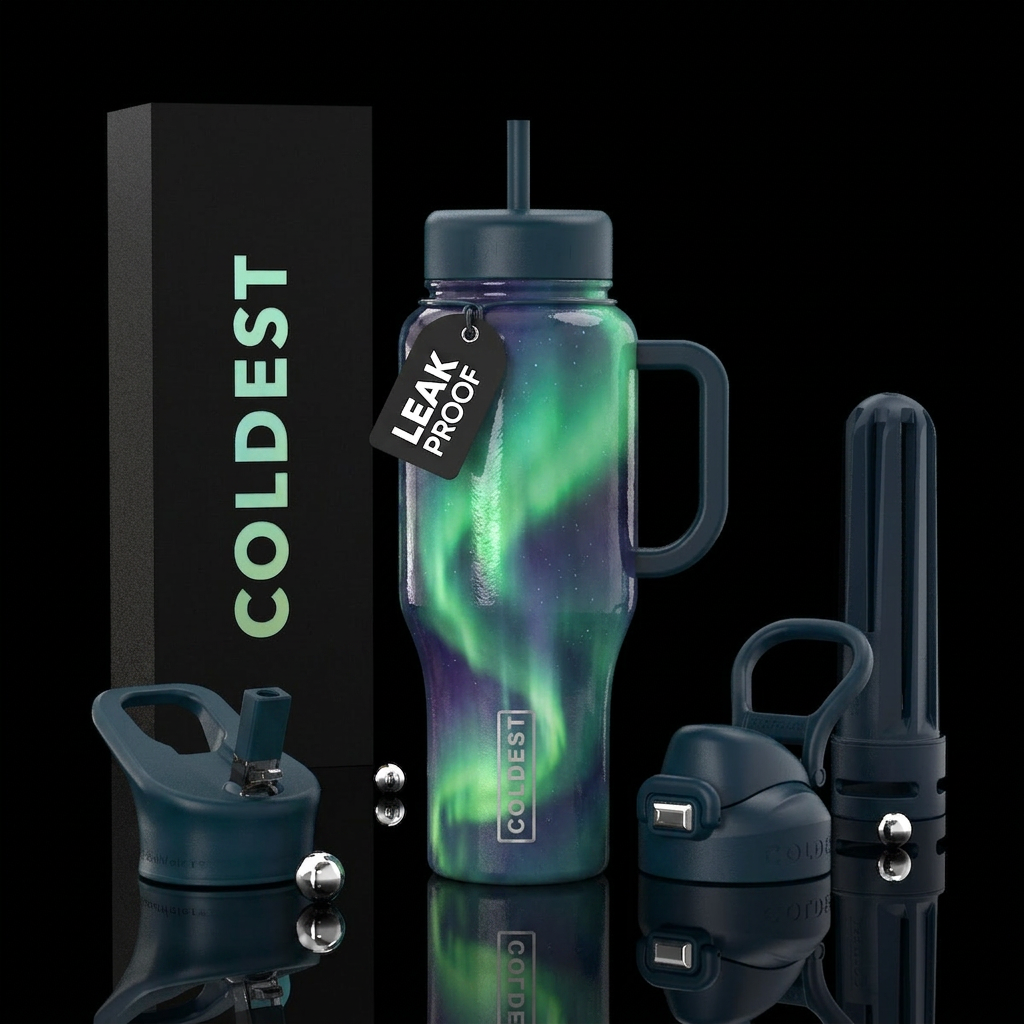 northern lights water bottle design