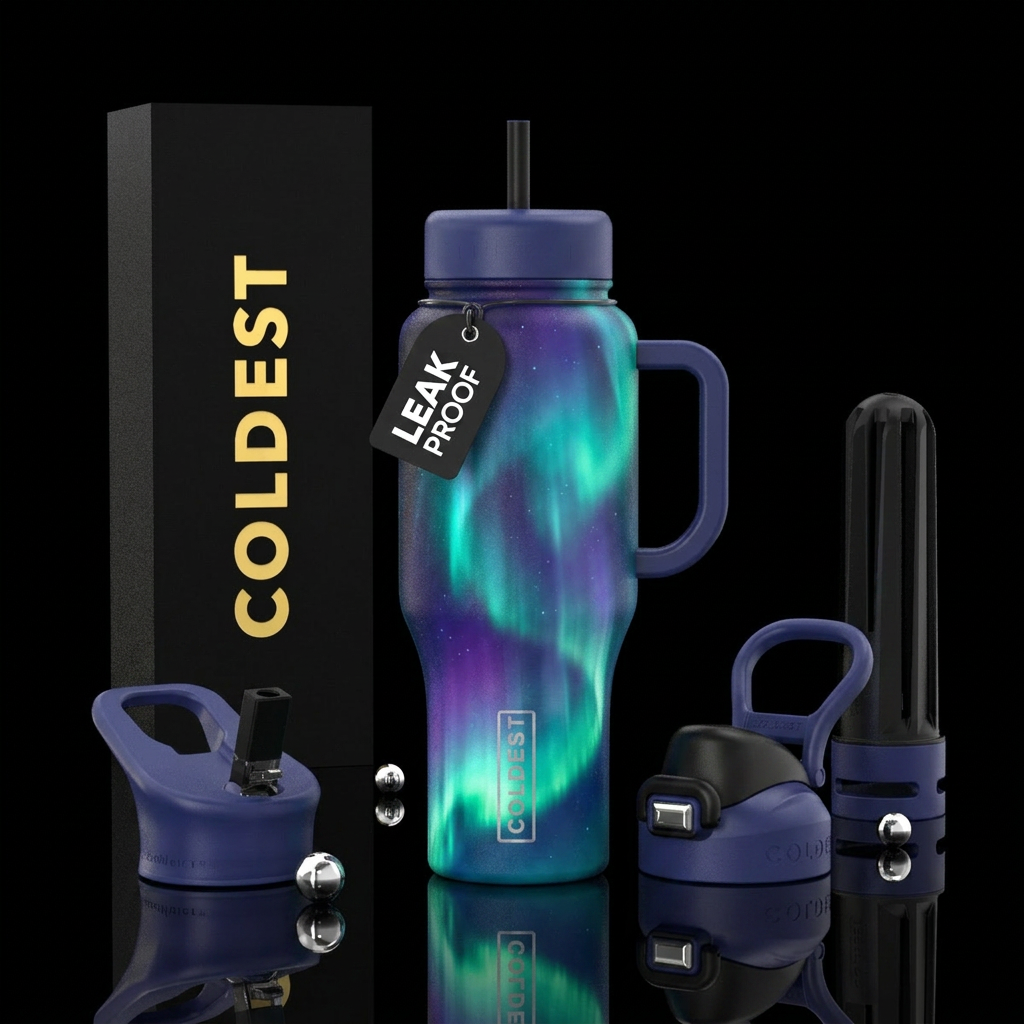 northern lights water bottle design