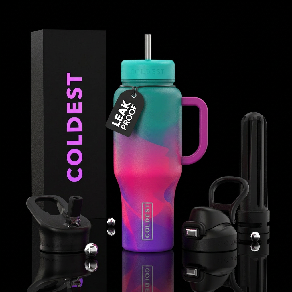 Miami vice water bottle design
