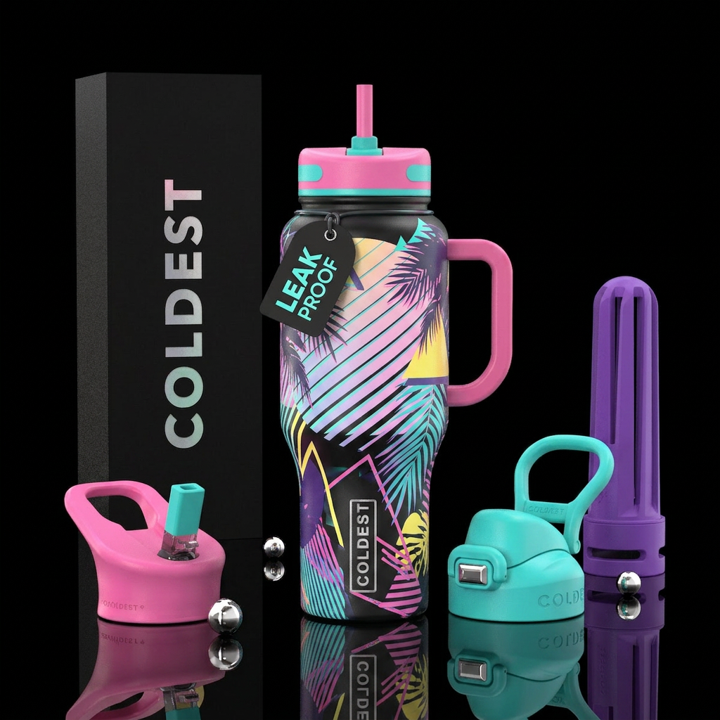 Miami vice water bottle design