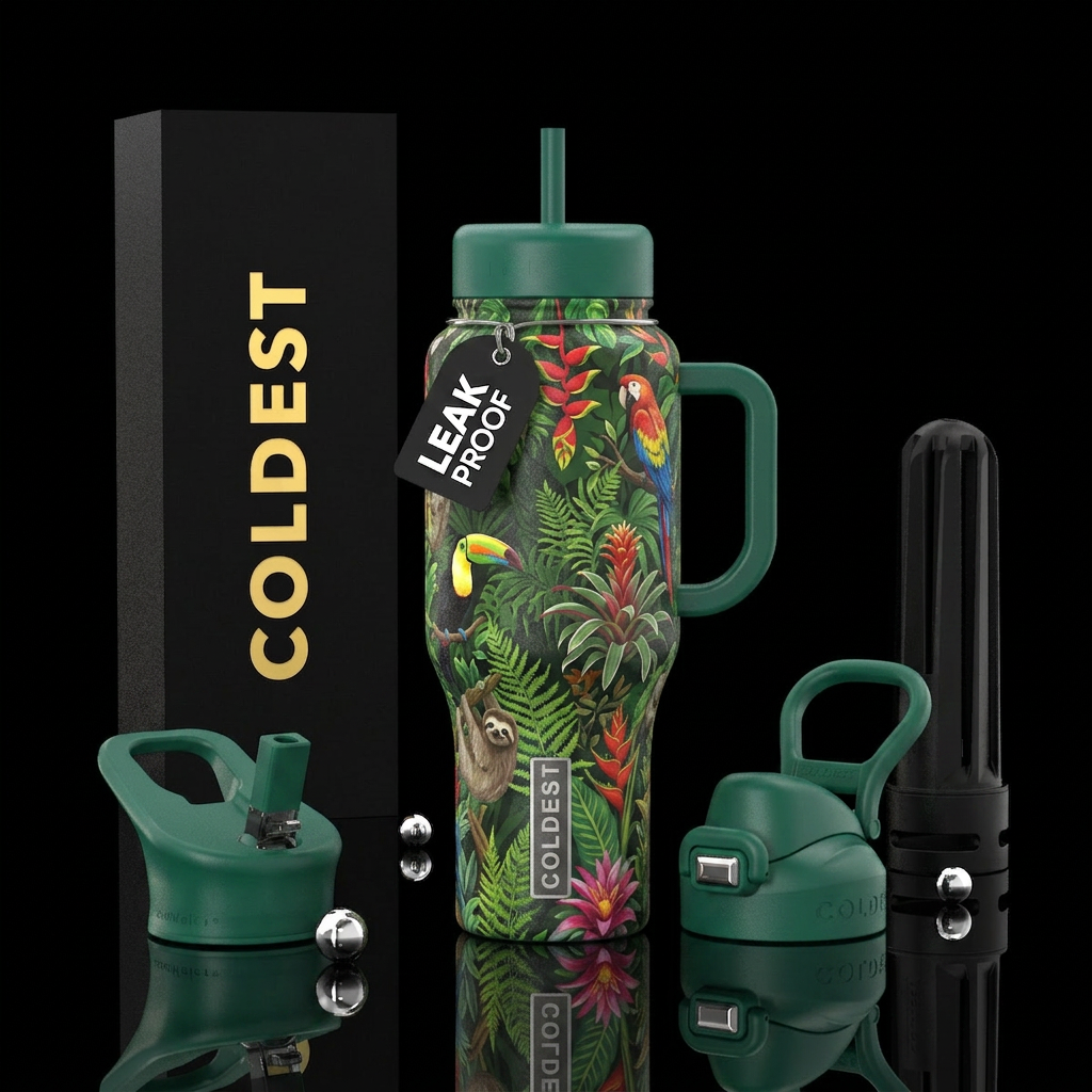 Costa Rican rainforest water bottle design