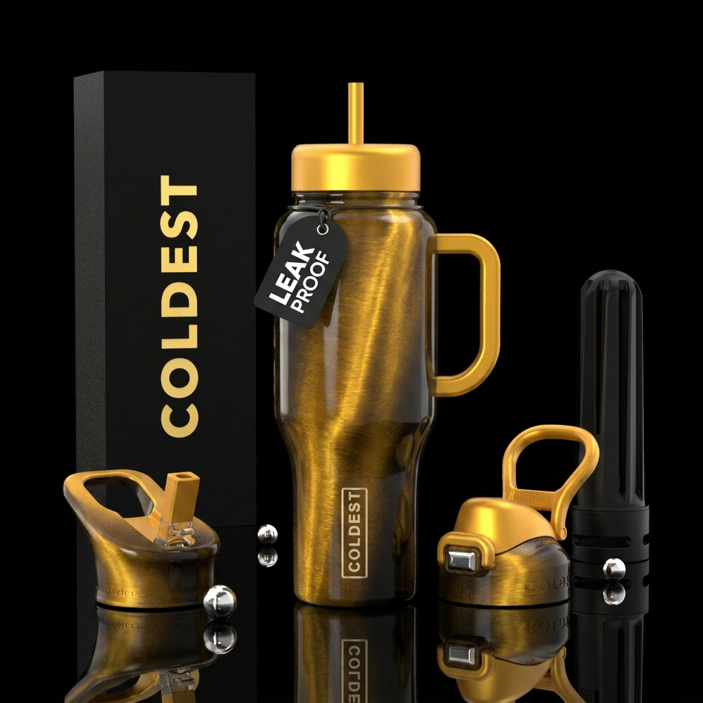 Gold cateye water bottle design