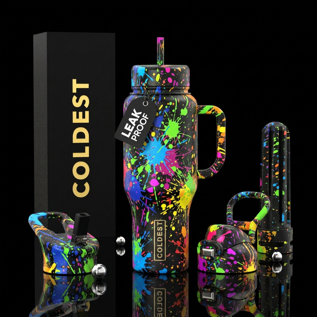 paint ball splatter water bottle design