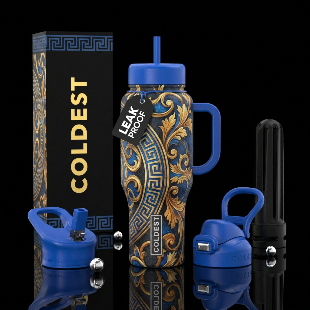 greek influence water bottle design