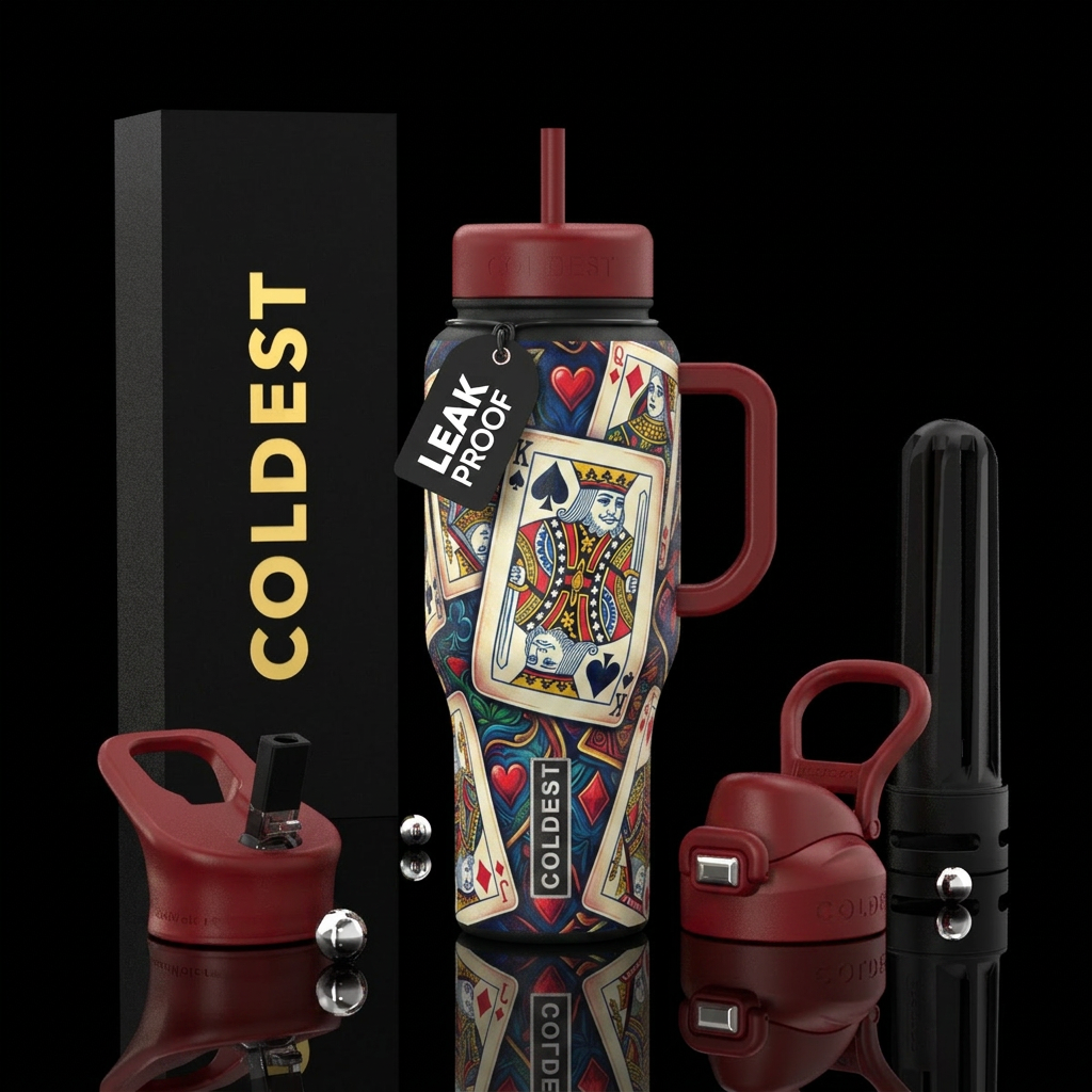 deck of cards water bottle design
