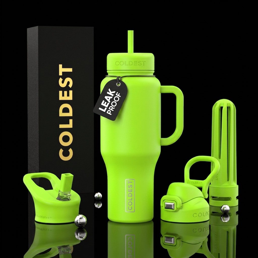 neon green water bottle design