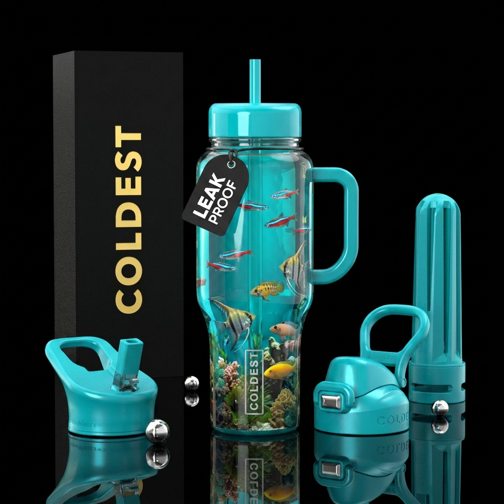 Fish tank water bottle design