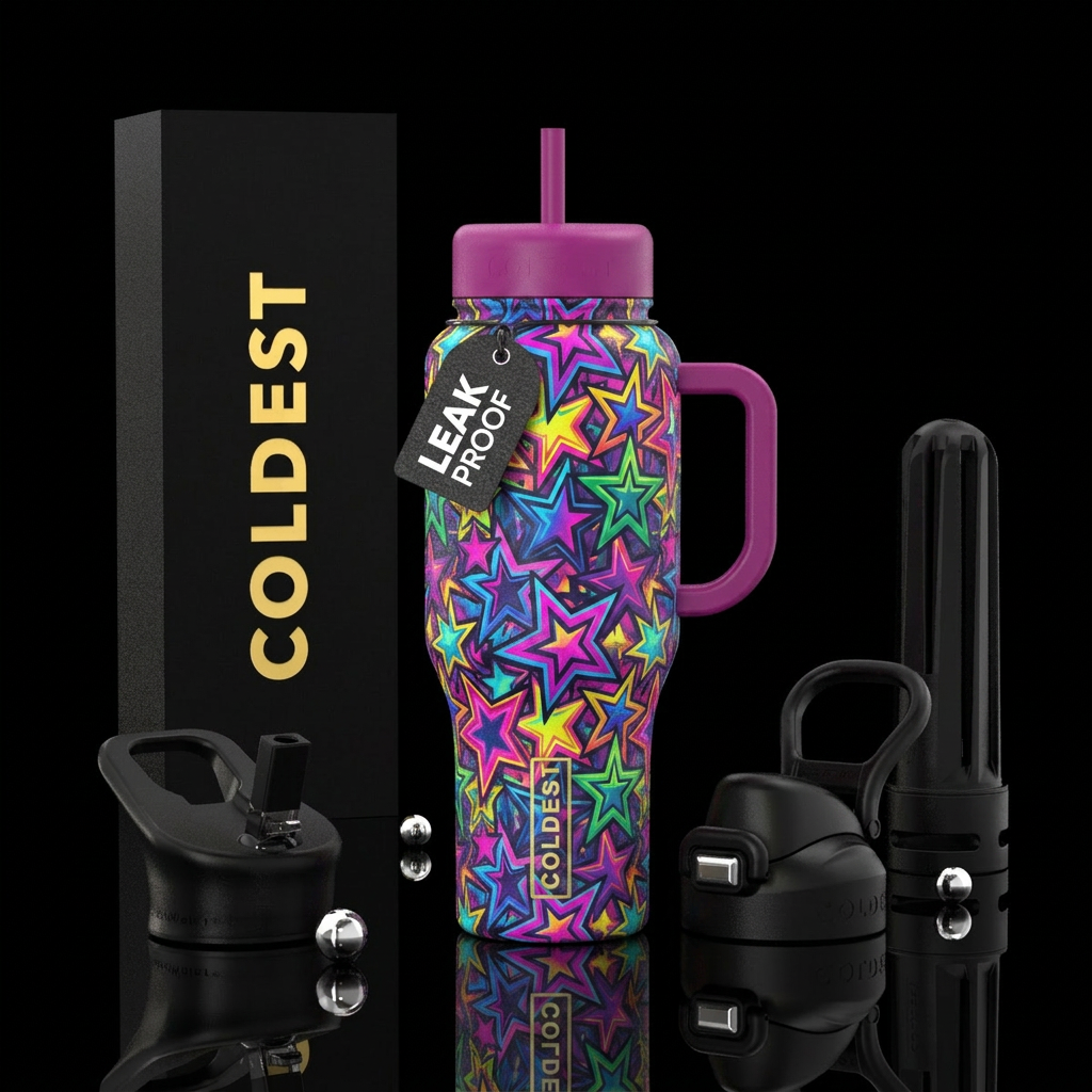 graffiti stars water bottle design
