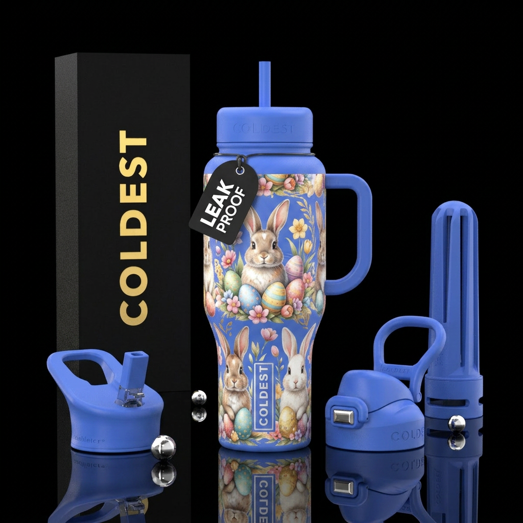 easter bunnies water bottle design