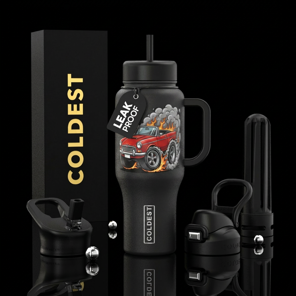 Burnout water bottle design