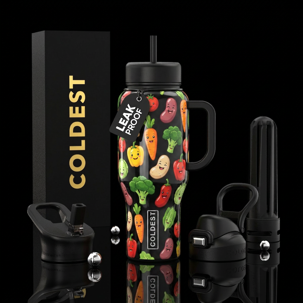Get your veggies water bottle design