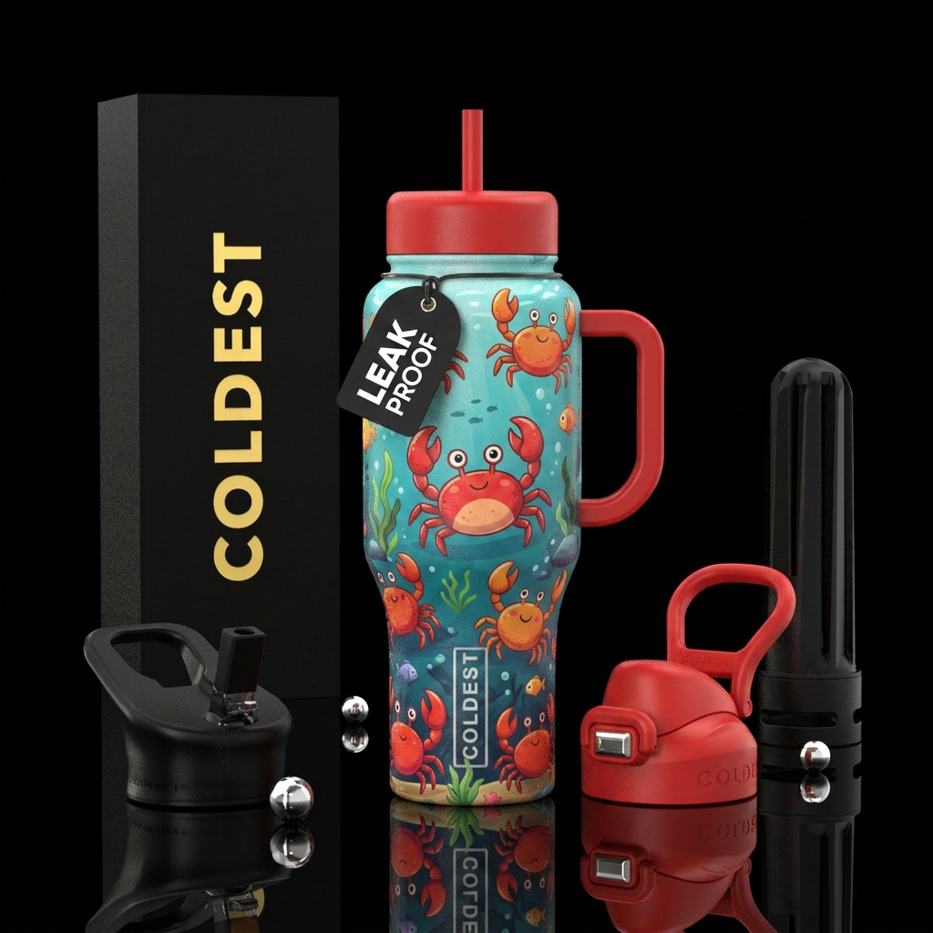 Crab-tastic water bottle design