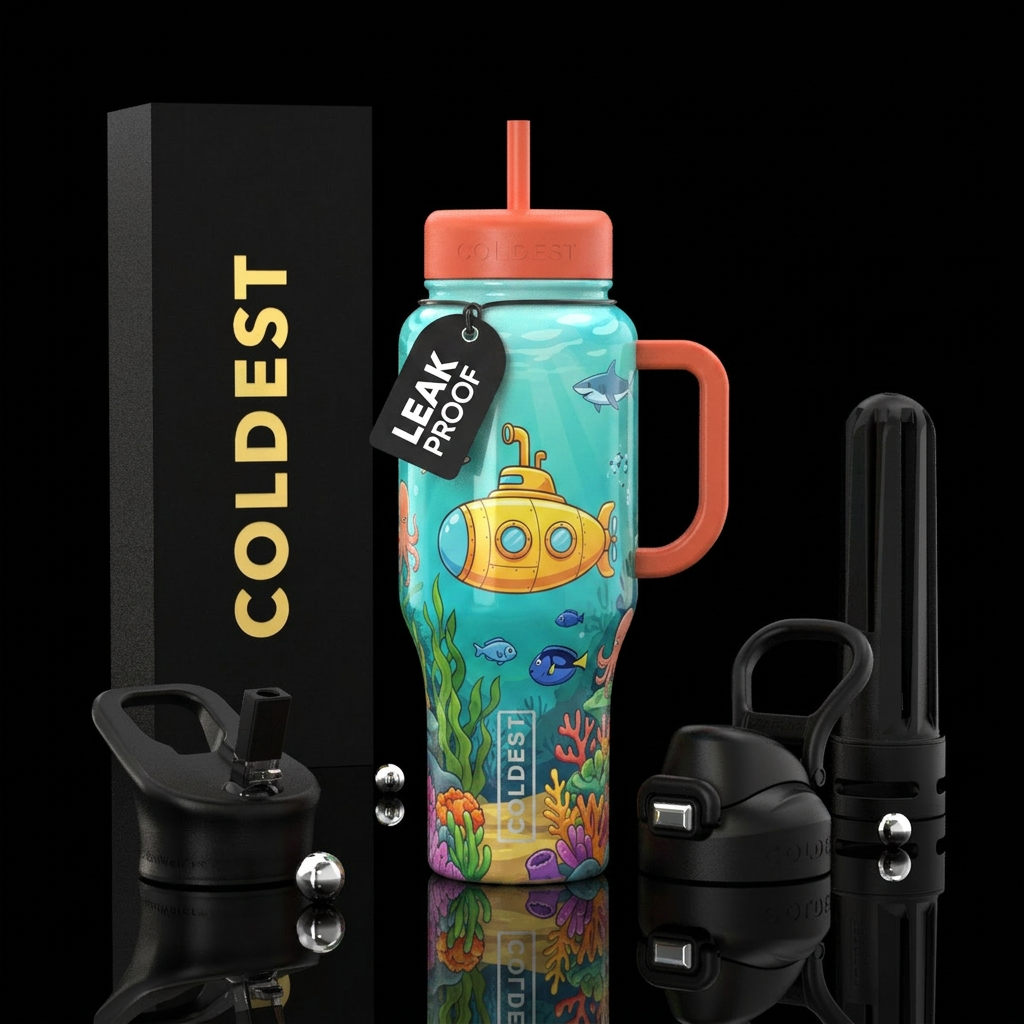 Yellow submarine water bottle design