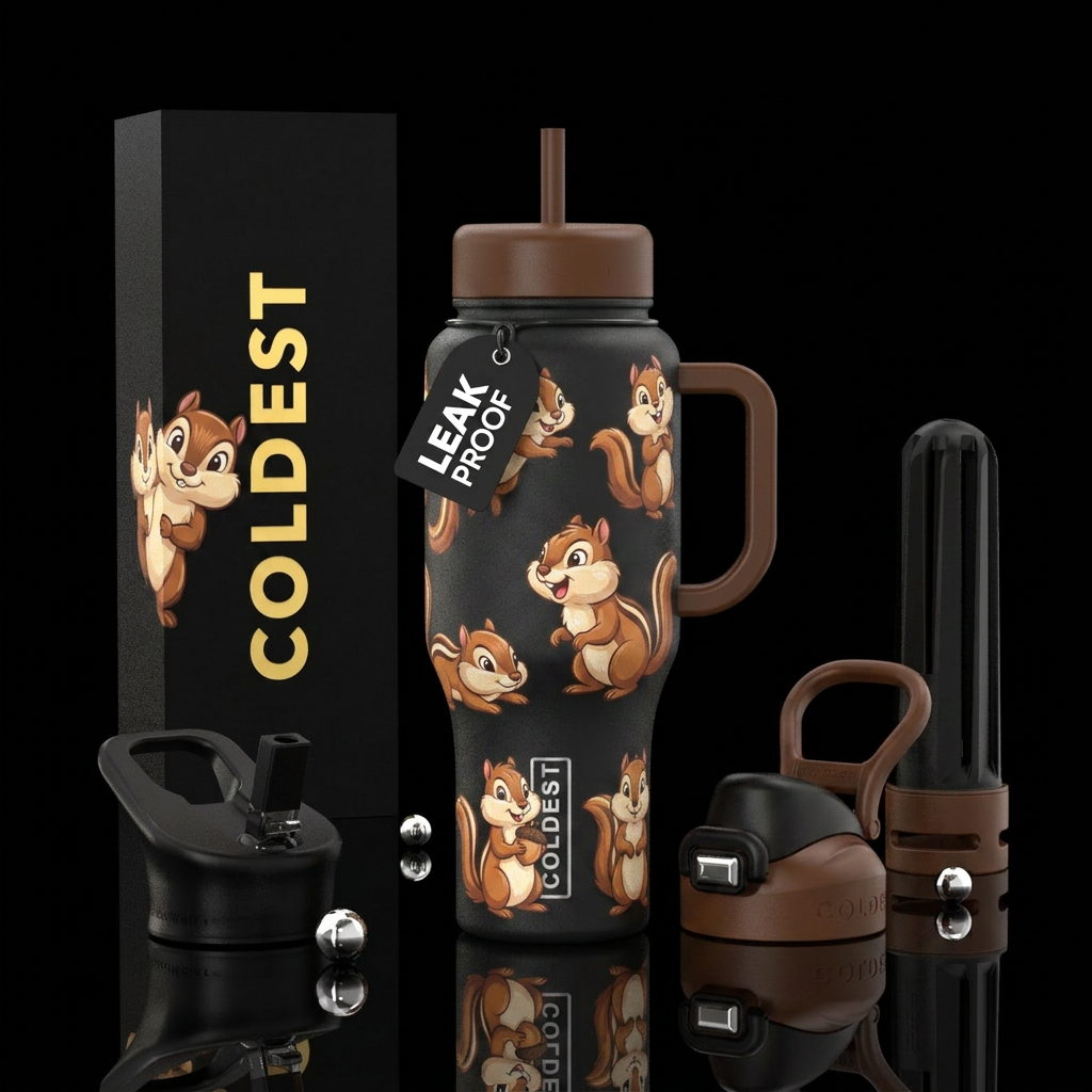 Chipmunks water bottle design