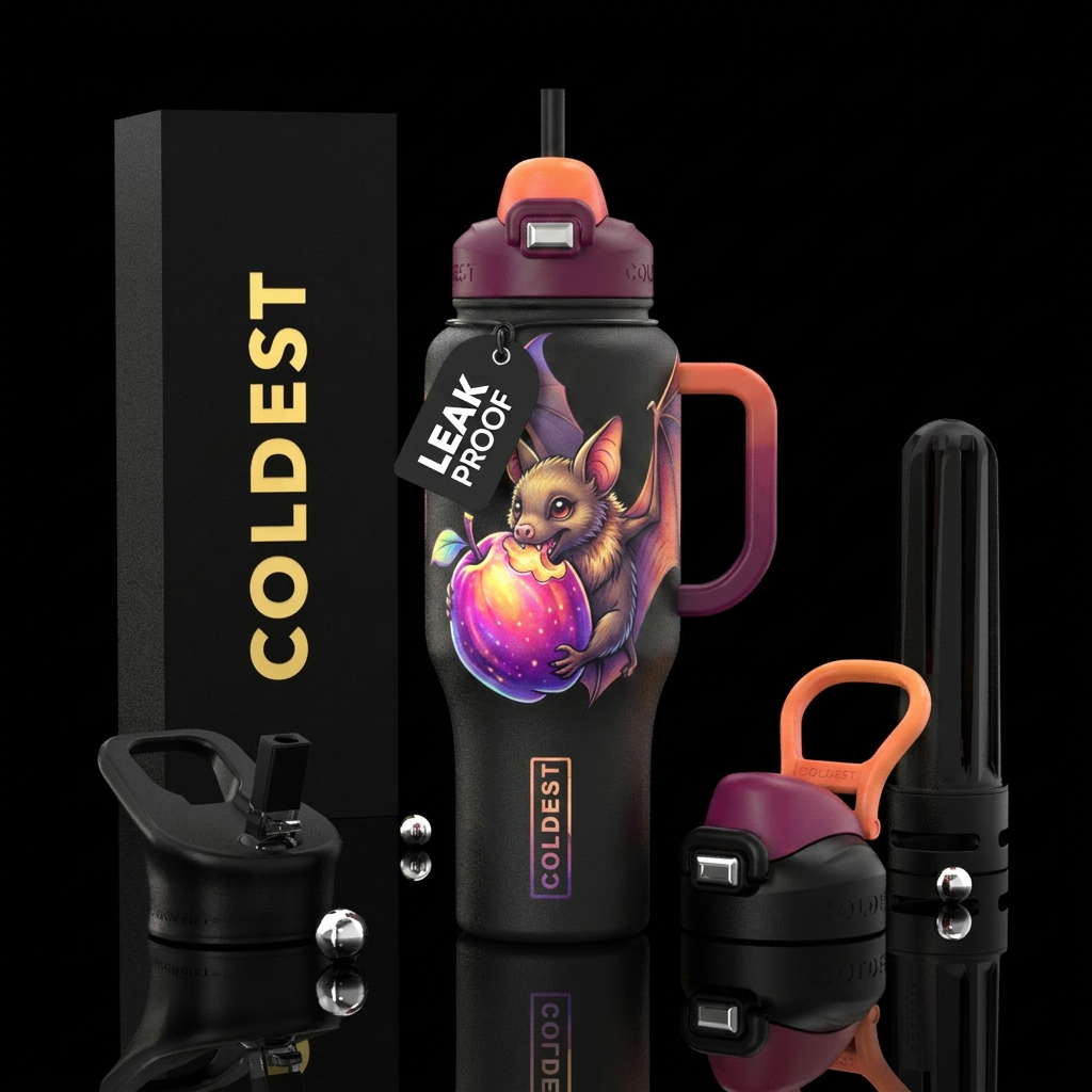 Fruit Bat water bottle design