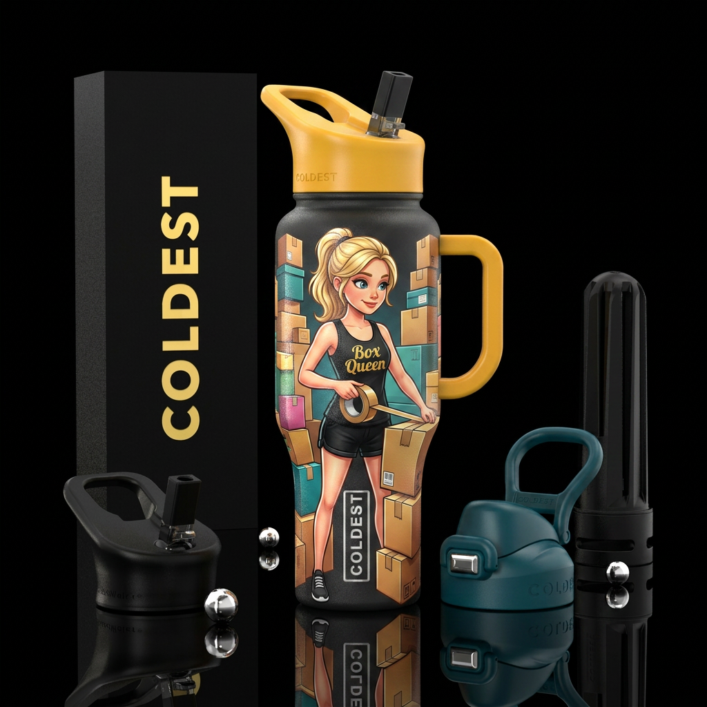 Box Queen - Regan water bottle design