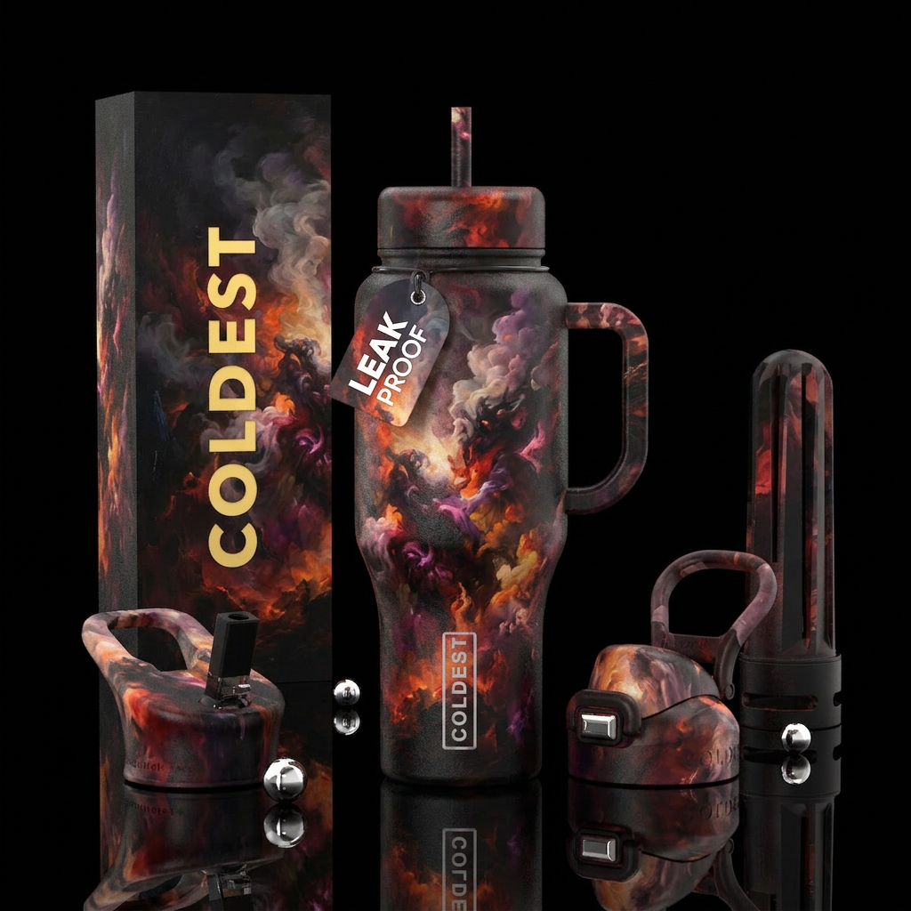 Explosive Darkness water bottle design
