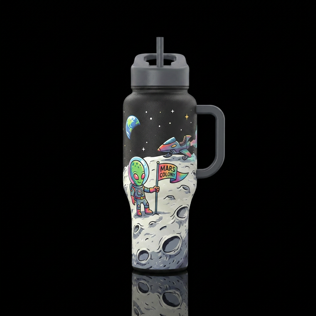Who landed first? water bottle design