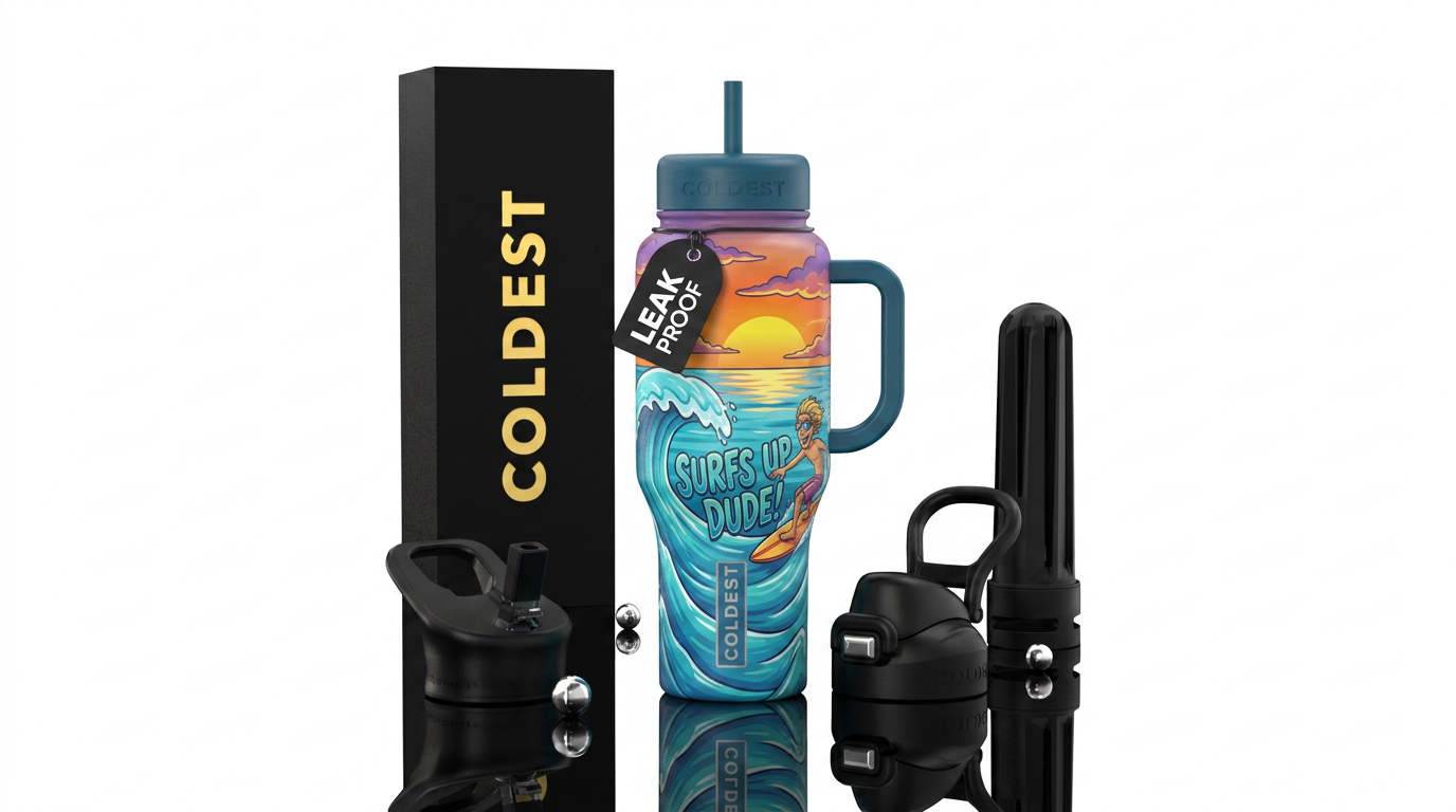 Hang 10 water bottle design