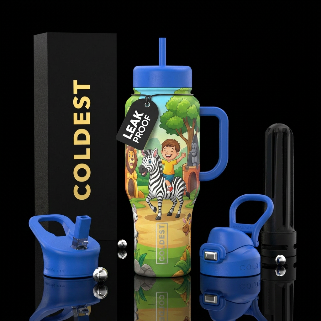 A day at the zoo water bottle design