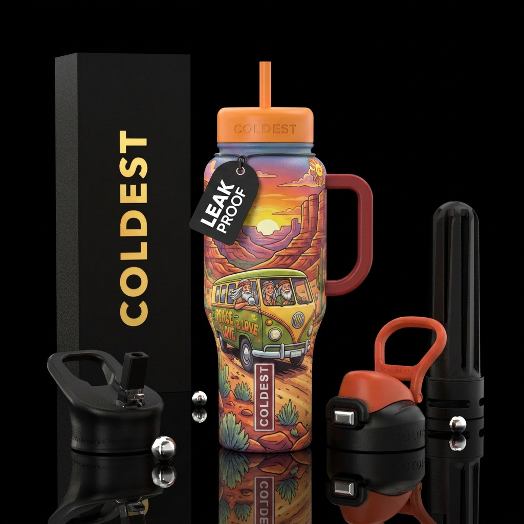 Road trippin water bottle design